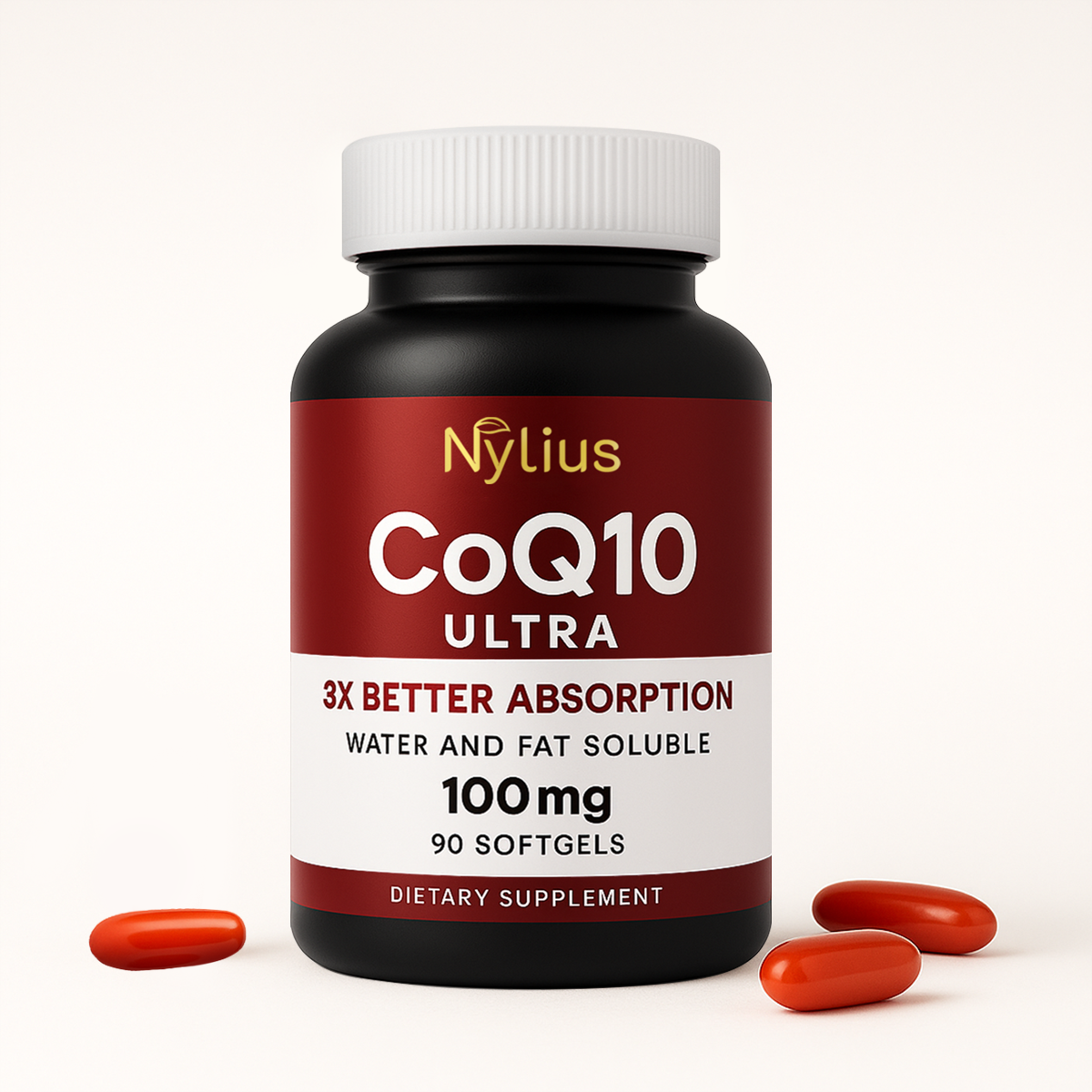 Nylius Ultra CoQ10, 100mg Softgels