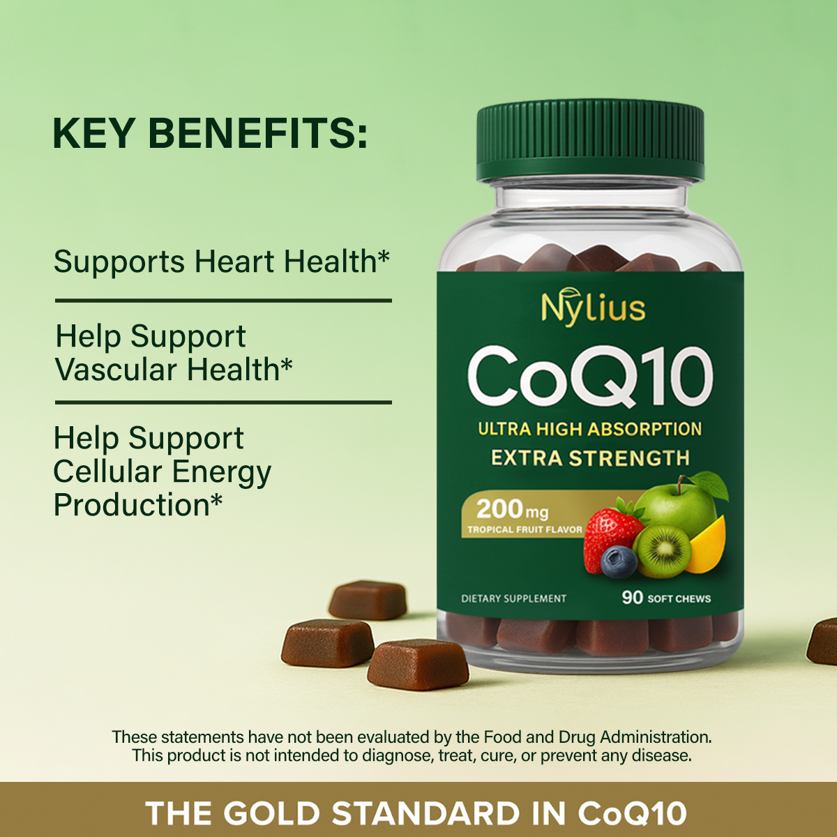 Nylius Ultra CoQ10, 200mg Softgels