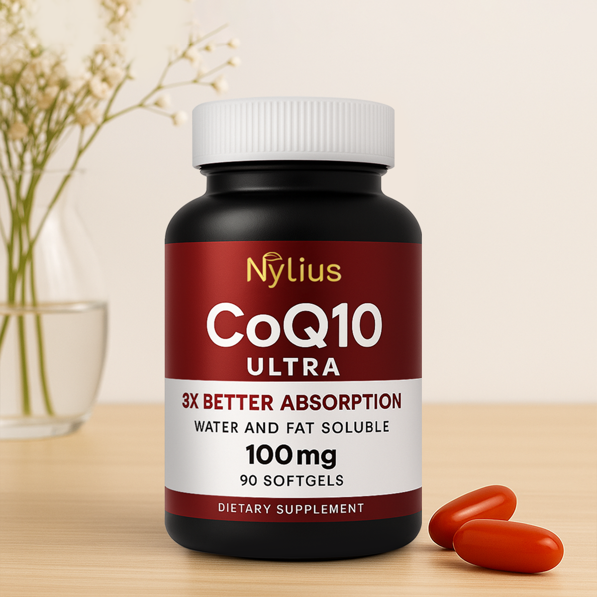 Nylius Ultra CoQ10, 100mg Softgels