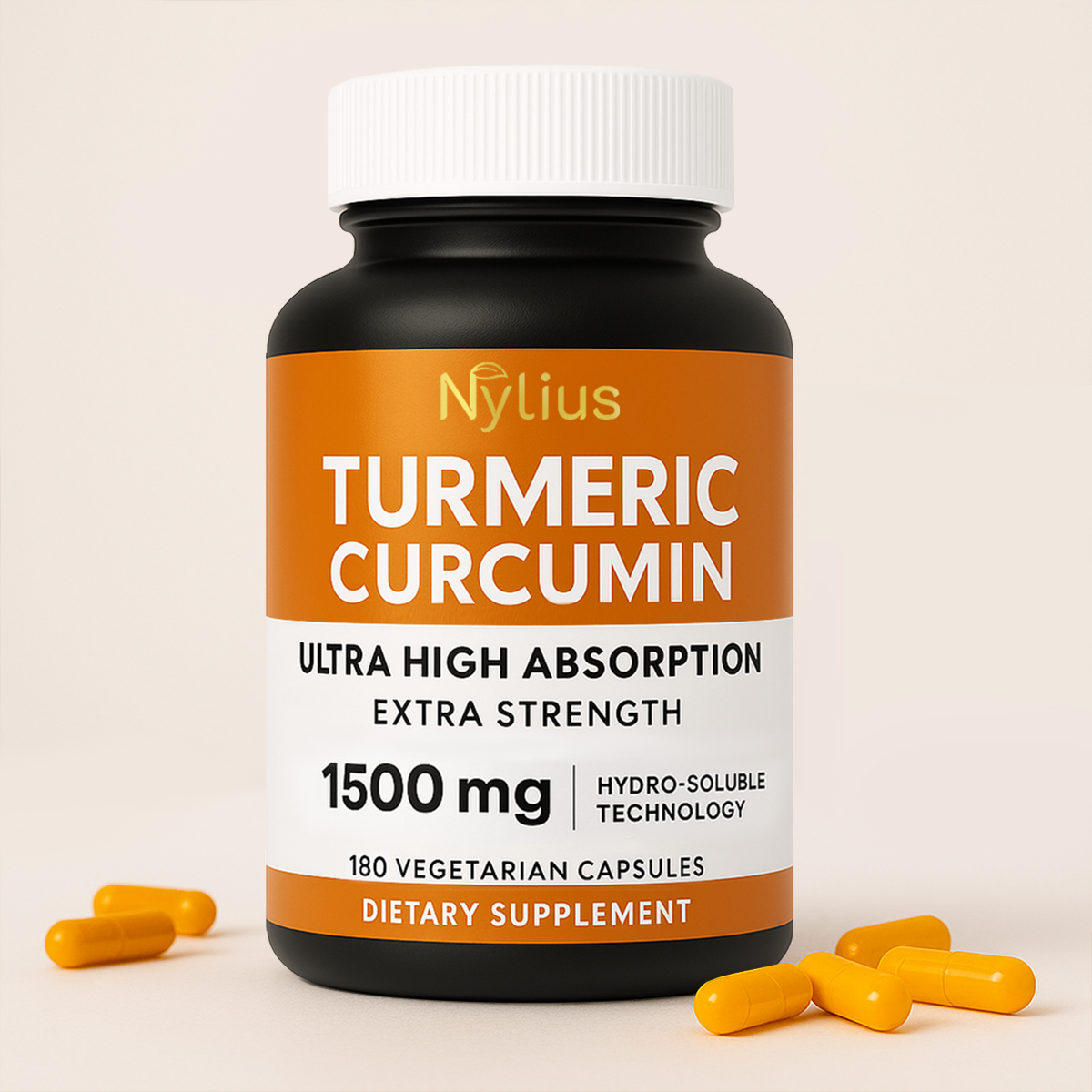Nylius Extra Strength Turmeric Curcumin Complex, 1000mg