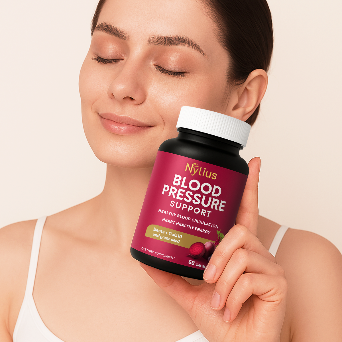 Nylius Beet Capsules for Blood Pressure Support, 1180mg